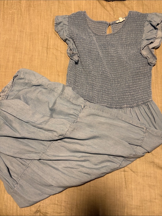 By The River Dresses & Skirts - Women's Light Blue Chambray Smocked Midi Dress